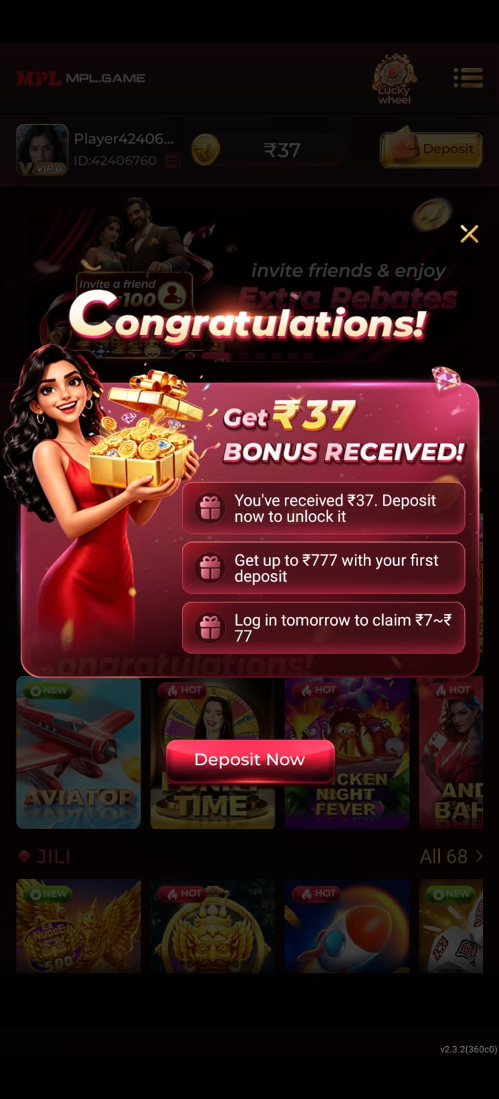 MPL Game bonus and deposit promotion